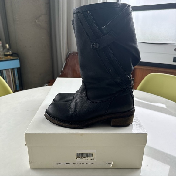 HAIDER ACKERMANN Fall/Winter 2010 Dark Grey Anthracite Leather Boots IT 36.5 - Picture 3 of 16